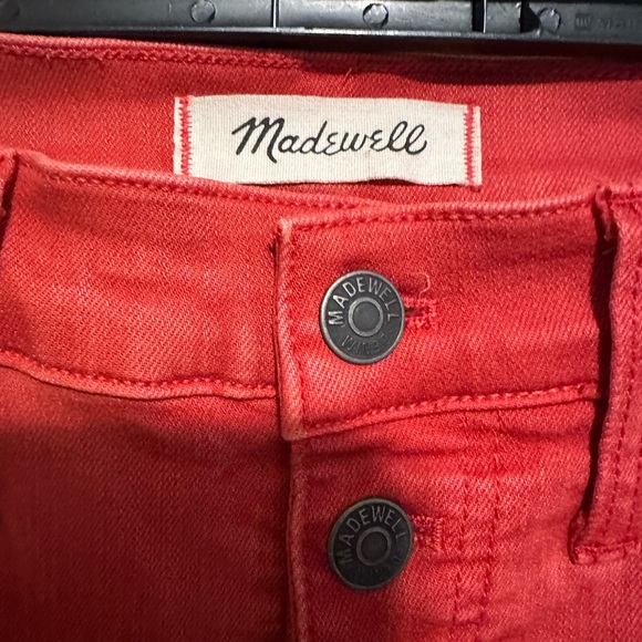 Madewell 9" High-Rise Skinny Jean Garment-Dyed Button-Front Burnt Sienna EUC 26T - Picture 3 of 8